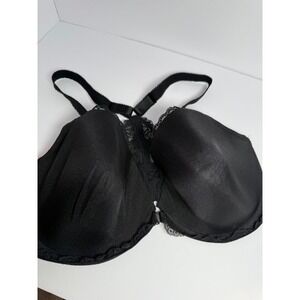 Adore Me Black Front Clasp Lace Racerback T-Back Bra 42D